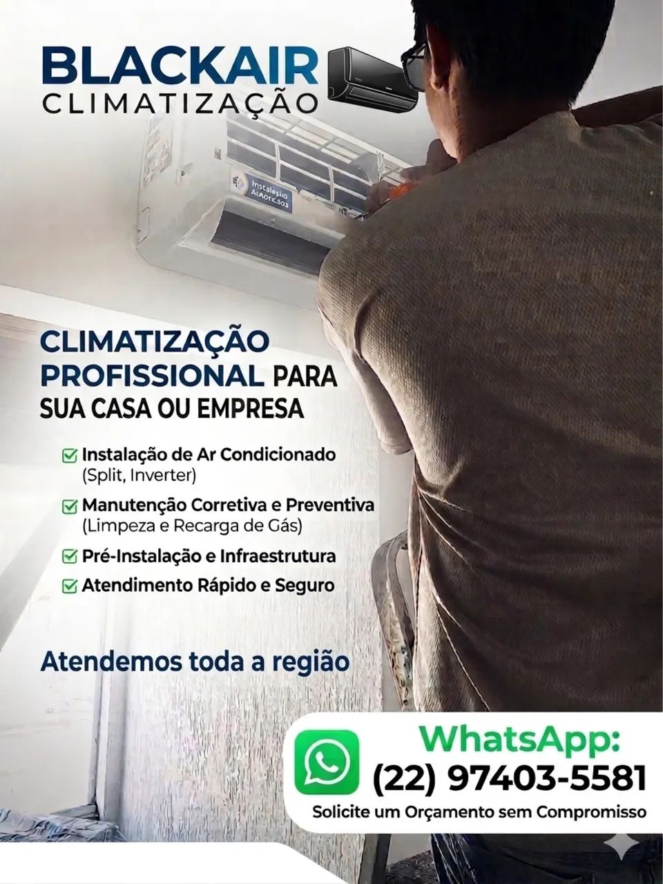 Instalação e higienização de ar condicionado 