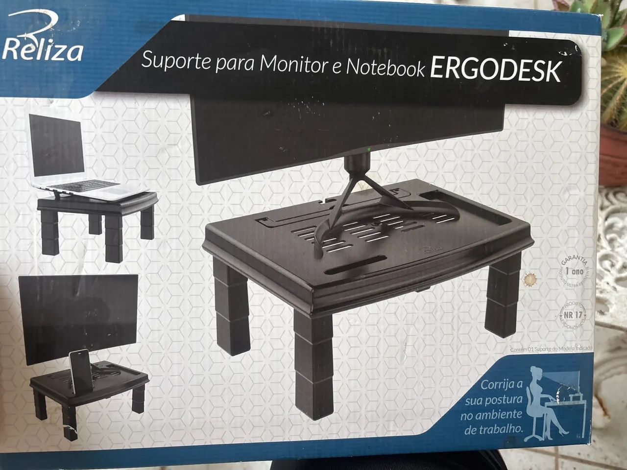 Suporte p/monitor-notebook-ergodesk-preto - Foto 2