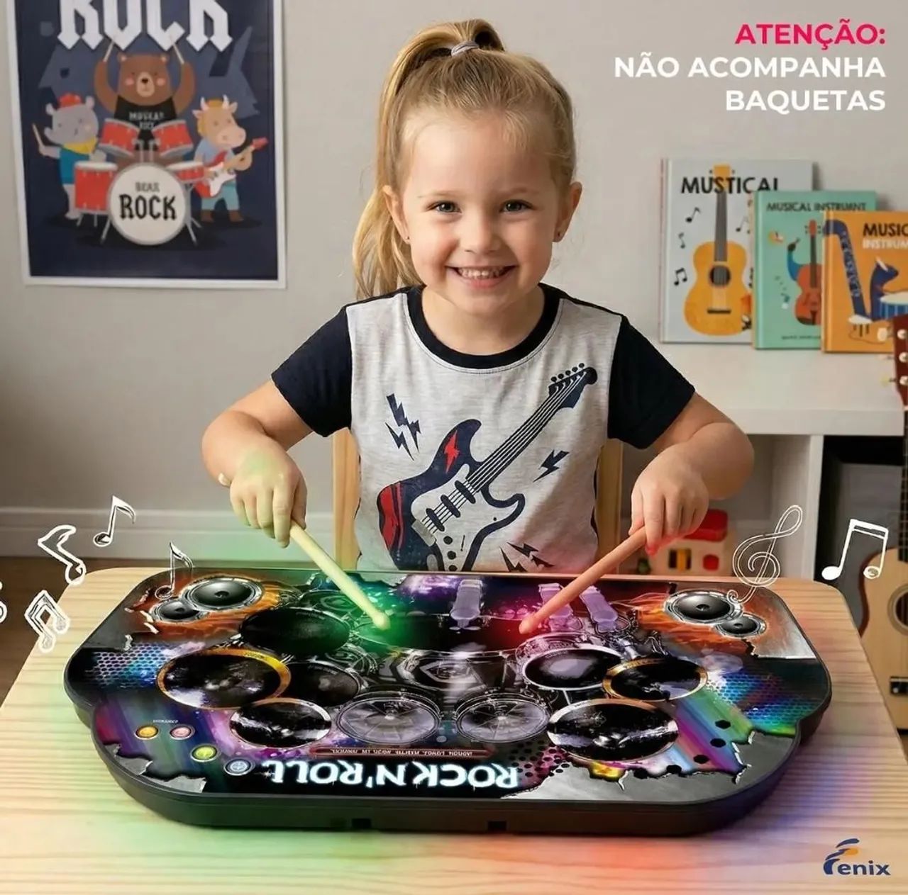Brinquedo bateria eletrônica 