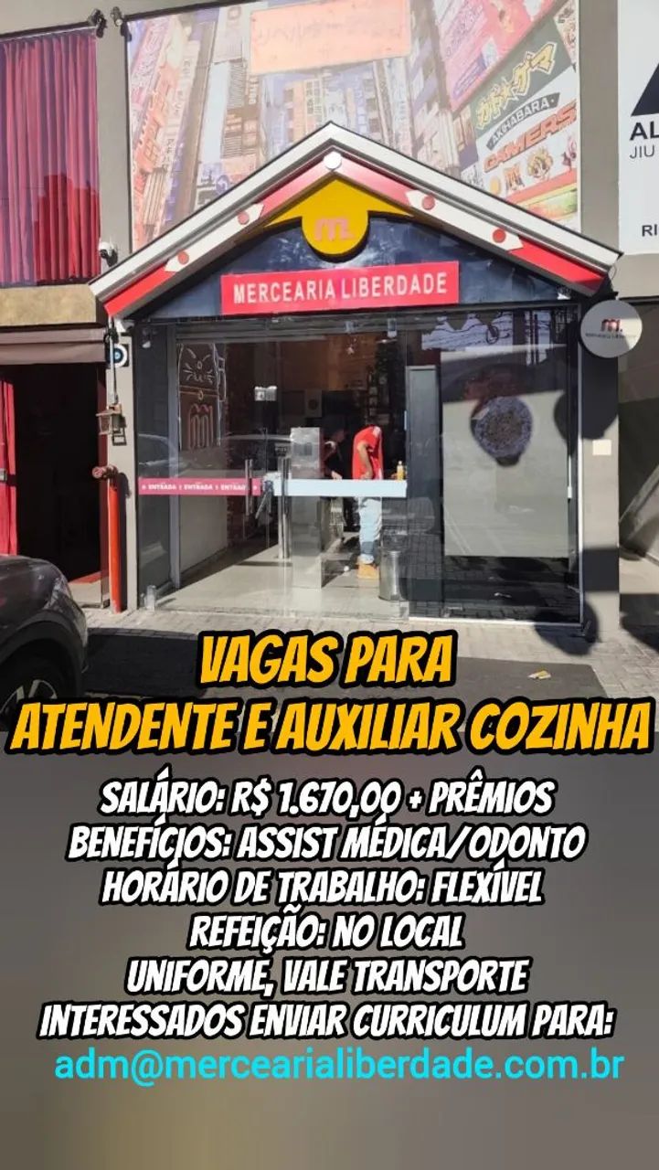 ATENDENTE E AUX DE COZINHA