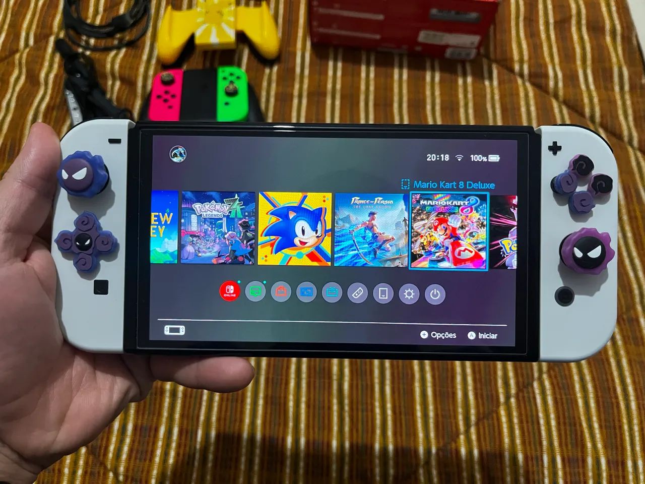 Nintendo Switch OLED + Super Mario Wonder + Acessórios - Foto 5
