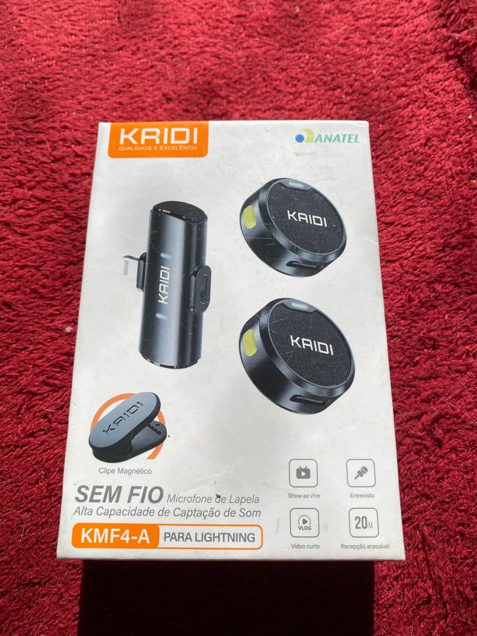 Microfone de Lapela Sem Fio Kaidi KMF4-A Lightning para iPhone - Duplo - Foto 4