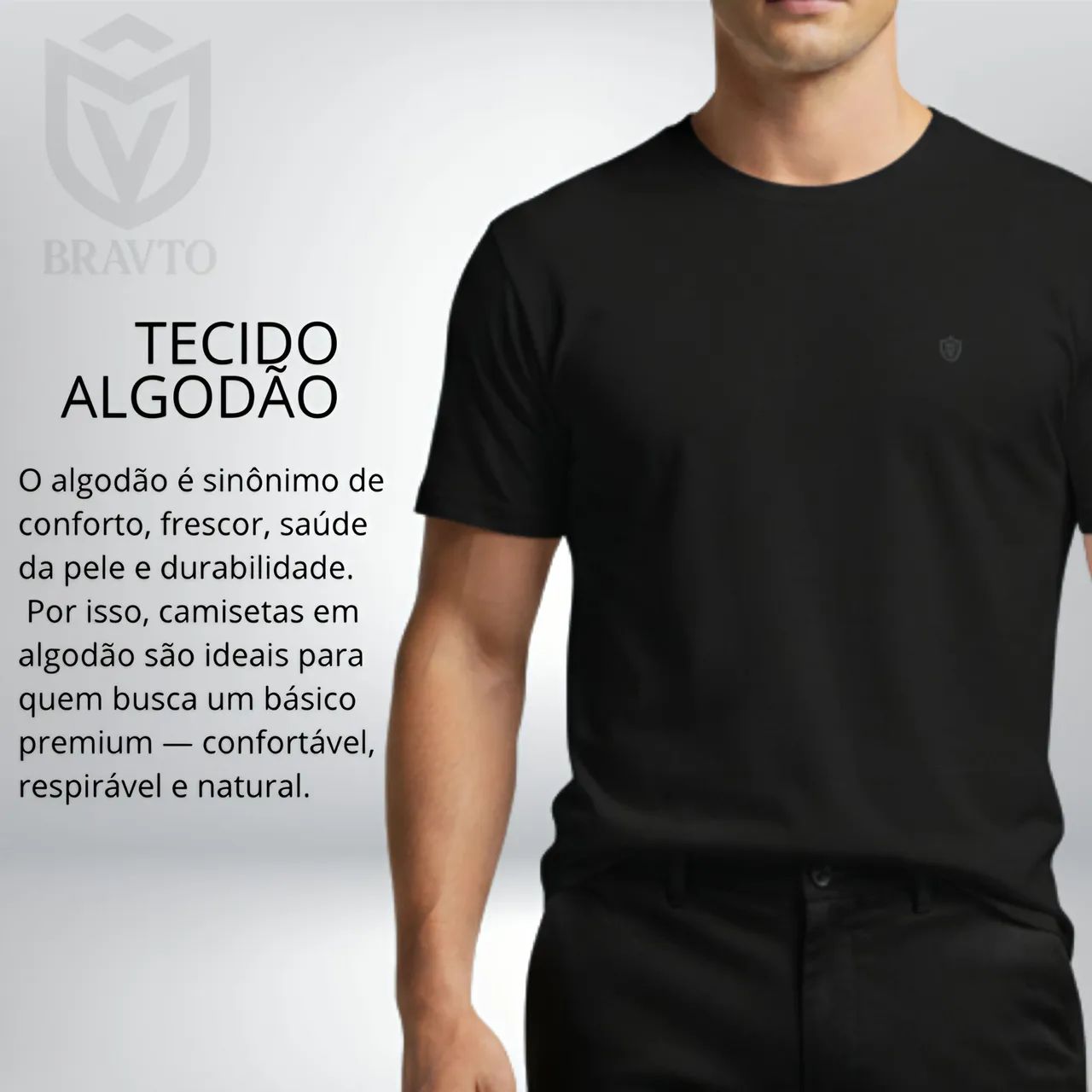 Camiseta BRAVTO ORIGINAL Slim Preta - Foto 5