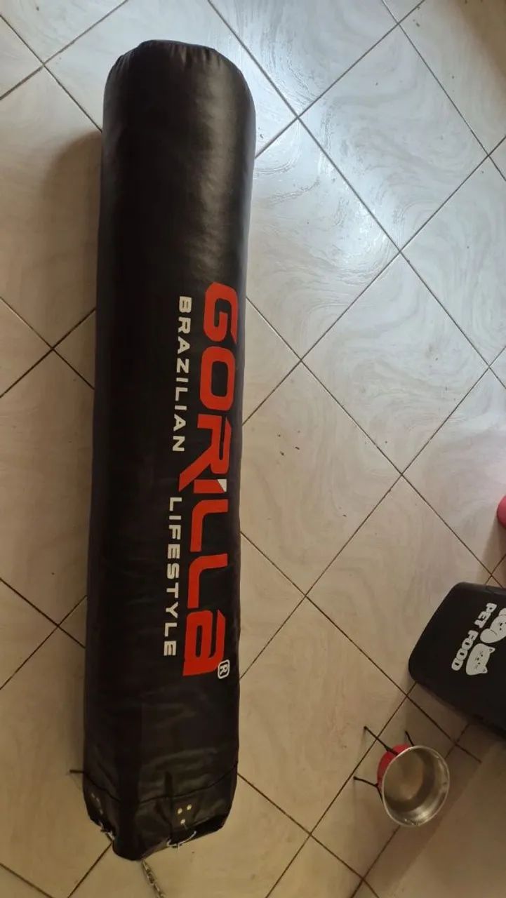 Saco de pancada 160cm cheio Muay Thai 2 luvas  - Foto 2