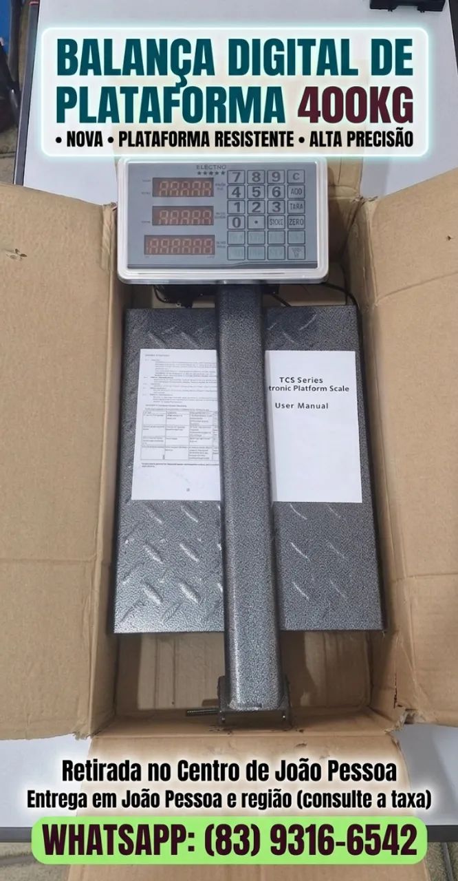 BALANÇA INDUSTRIAL 400KG DIGITAL DE PLATAFORMA ? NOVA