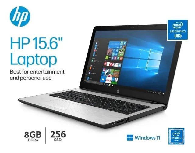 Notebook Hp 15-bs Pentium Silver N5000 Ram 8gb Ssd 256gb Win11 Prateado