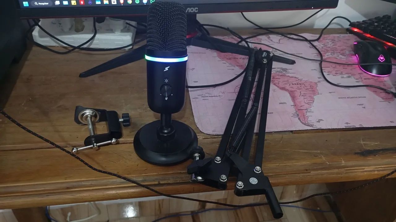 microfone gamer + braço articulado