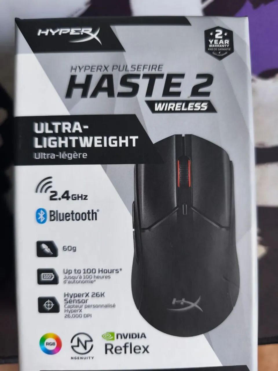 Mouse hyperx pulsefire haste 2 wireless novo com NF e garantia lacrado.