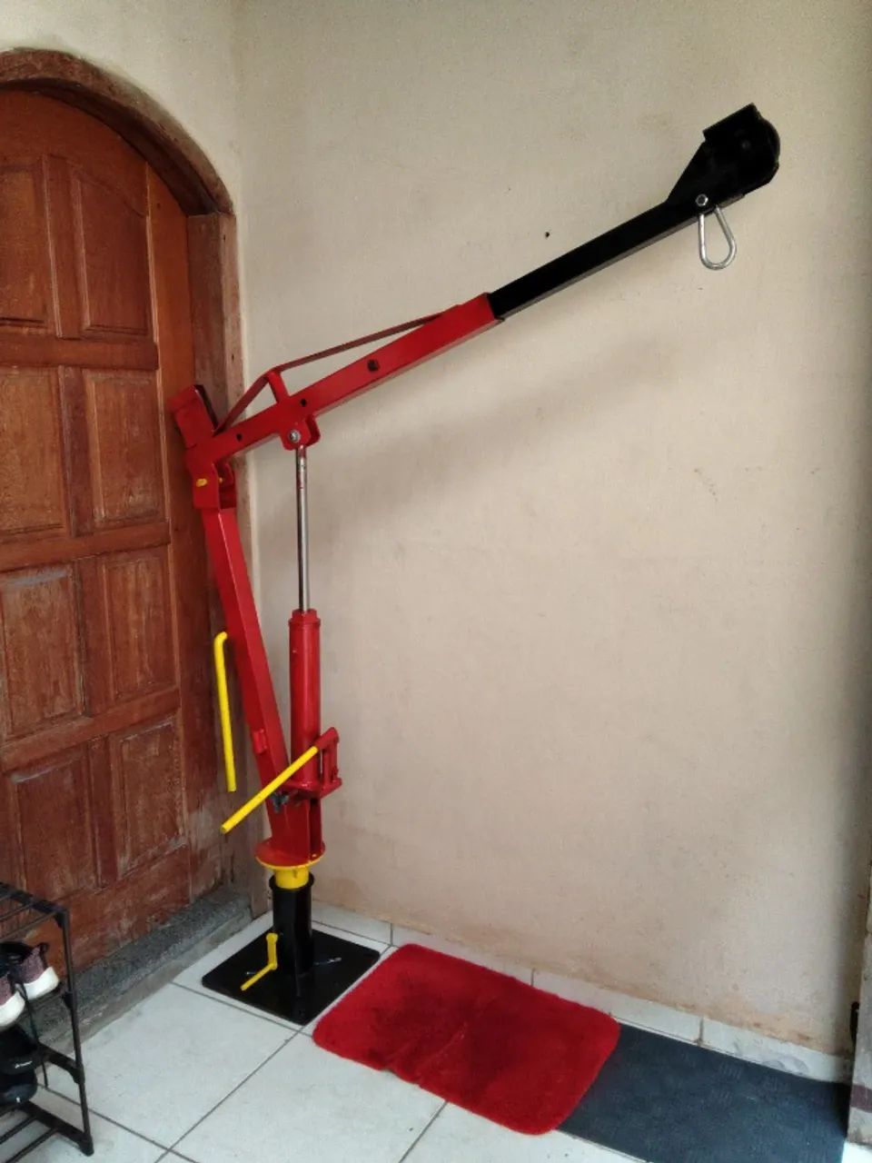 Guincho Hidráulico giratório 2x1 com roldanas para cabo de aço  Giratório 600 kg