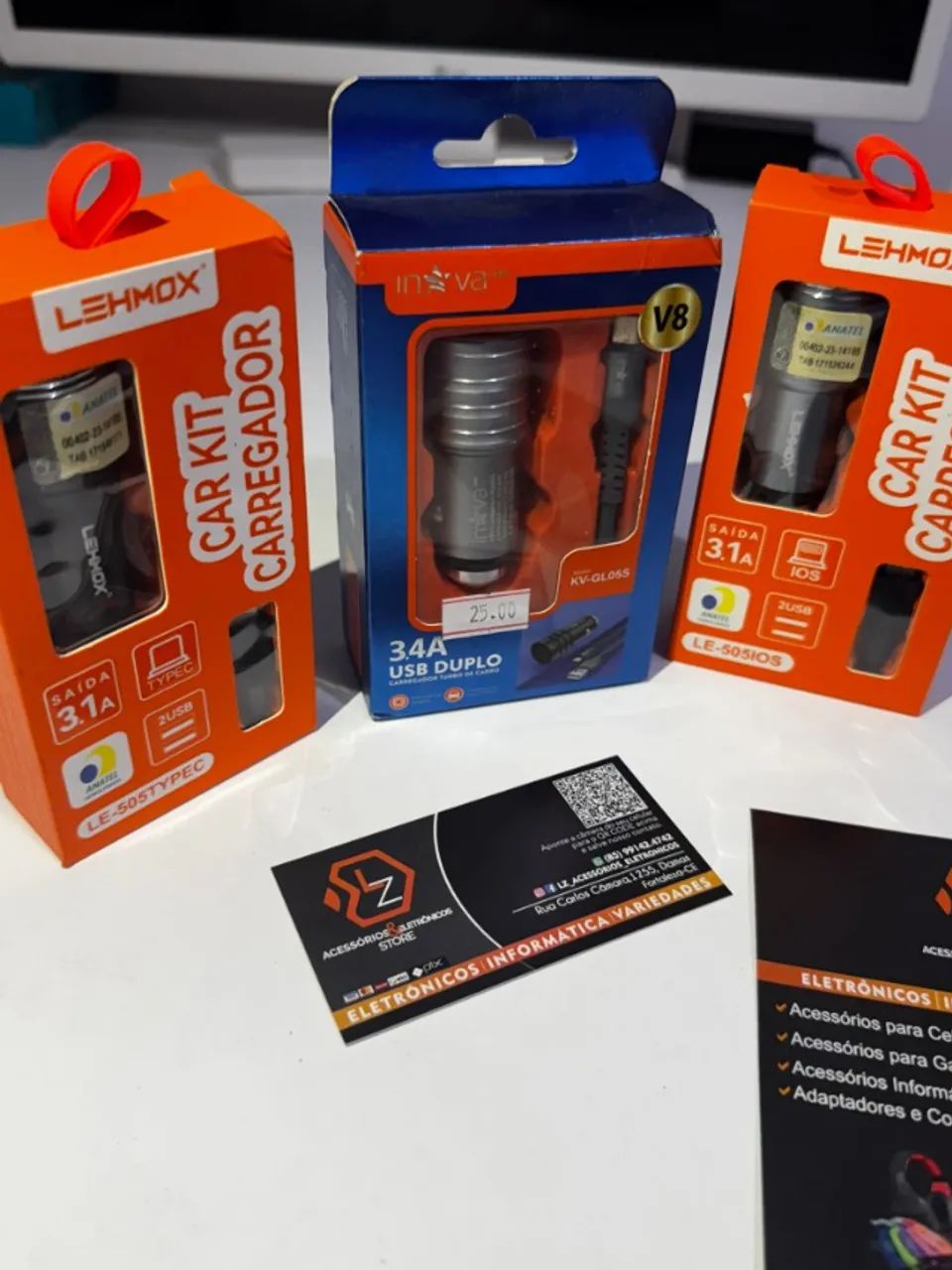 Carregador Veicular Inova - 2 entrada USB + cabo