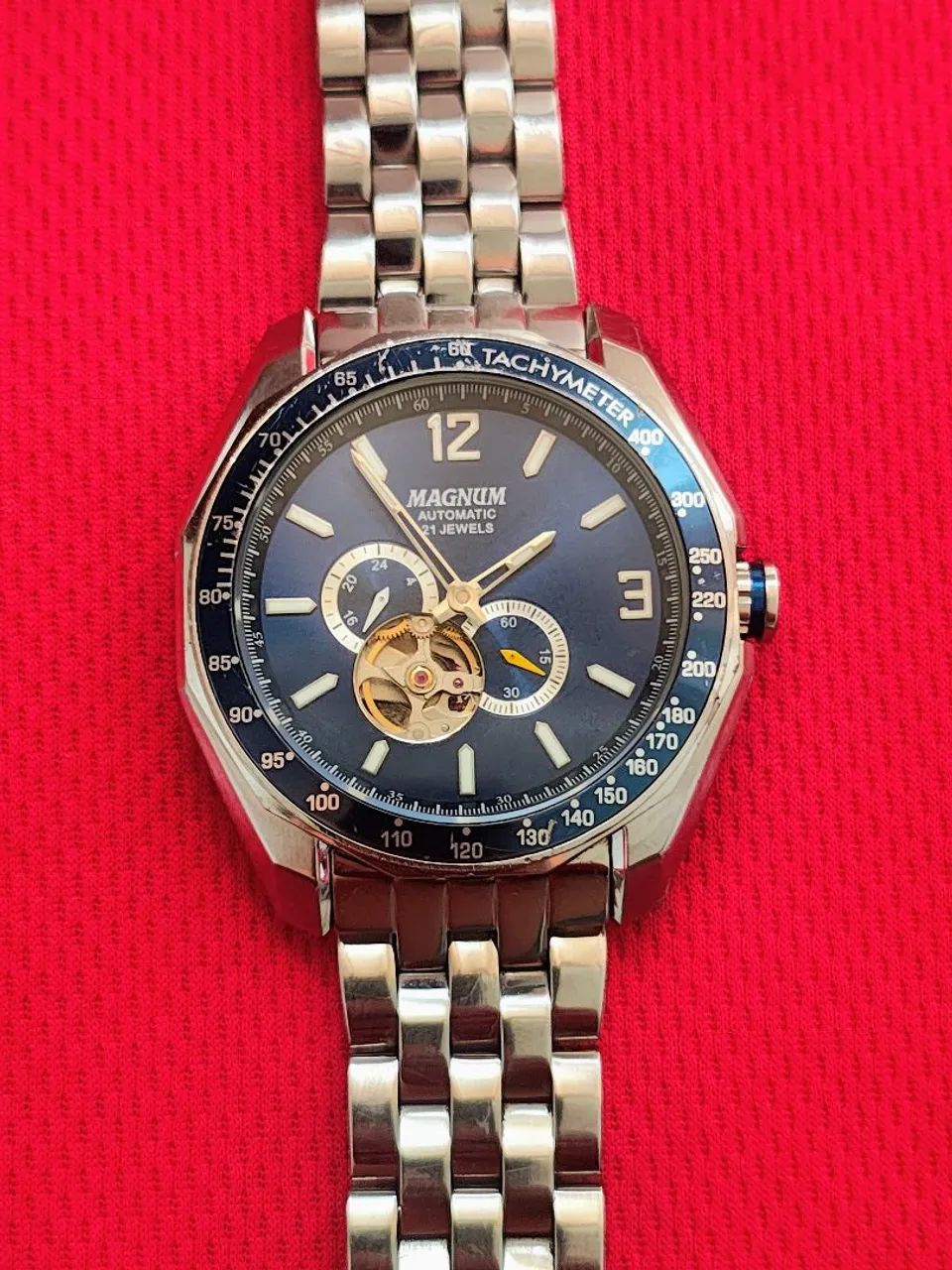 Relógio Magnum Automático MA33951F Azul 21 rubis 