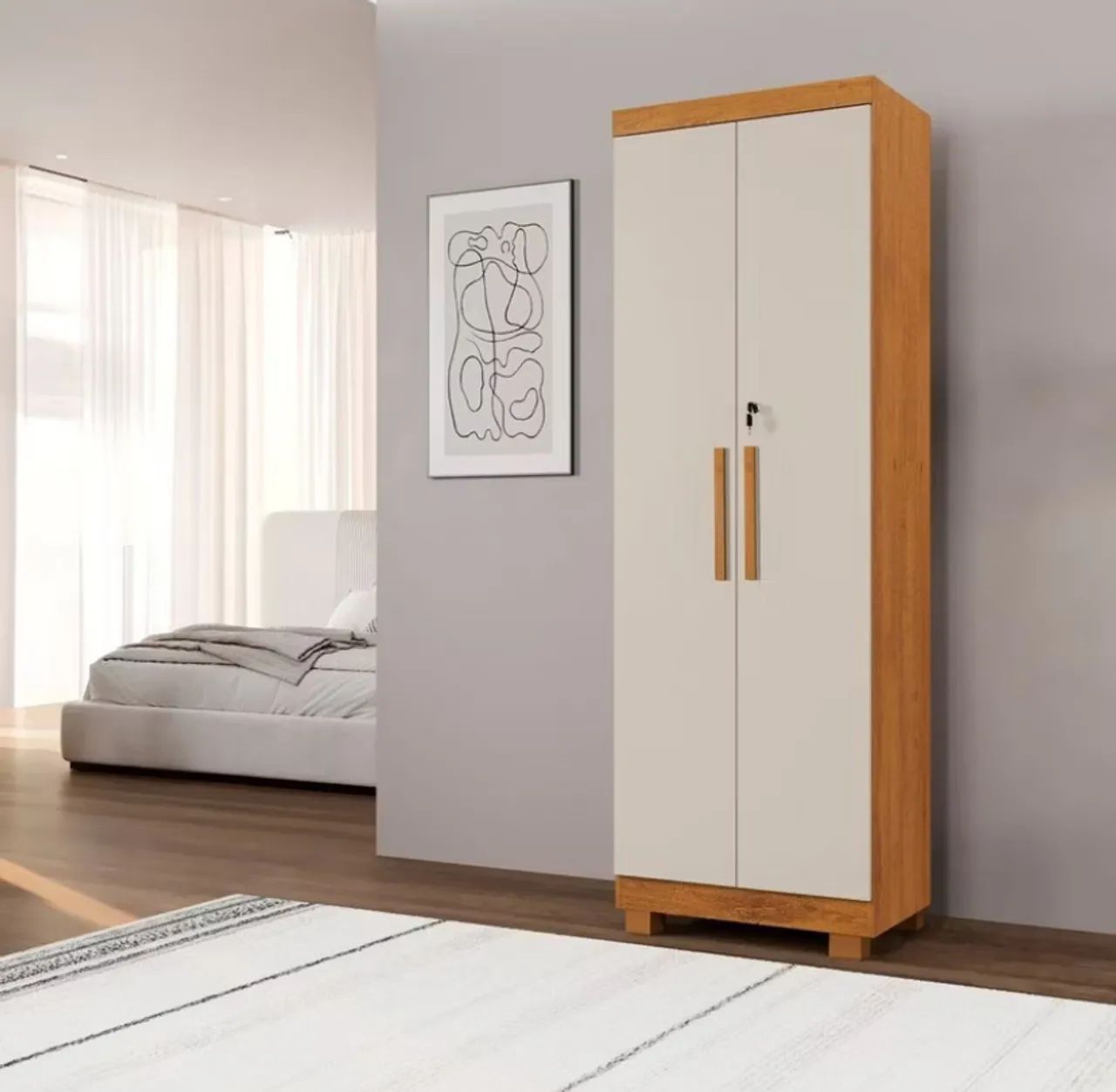 Armário Multiuso 2 Portas com Chave 100% Mdf Toronto Espresso Móveis - Foto 2