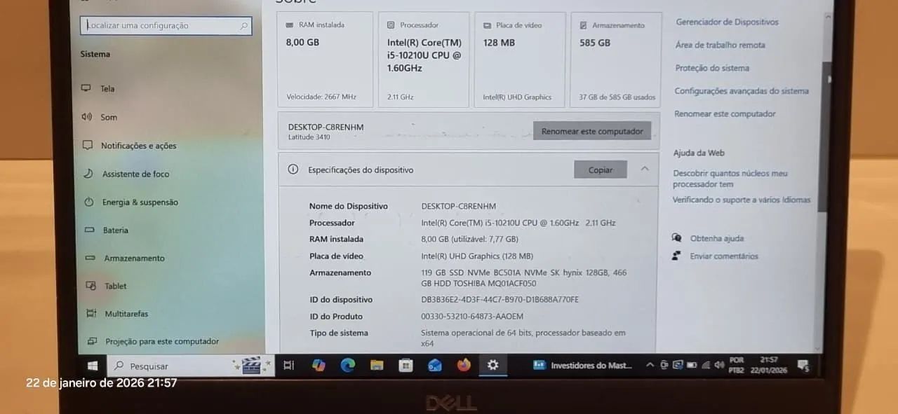 NOTEBOOK DELL LATITUDE 3410 14 polegadas - Foto 2