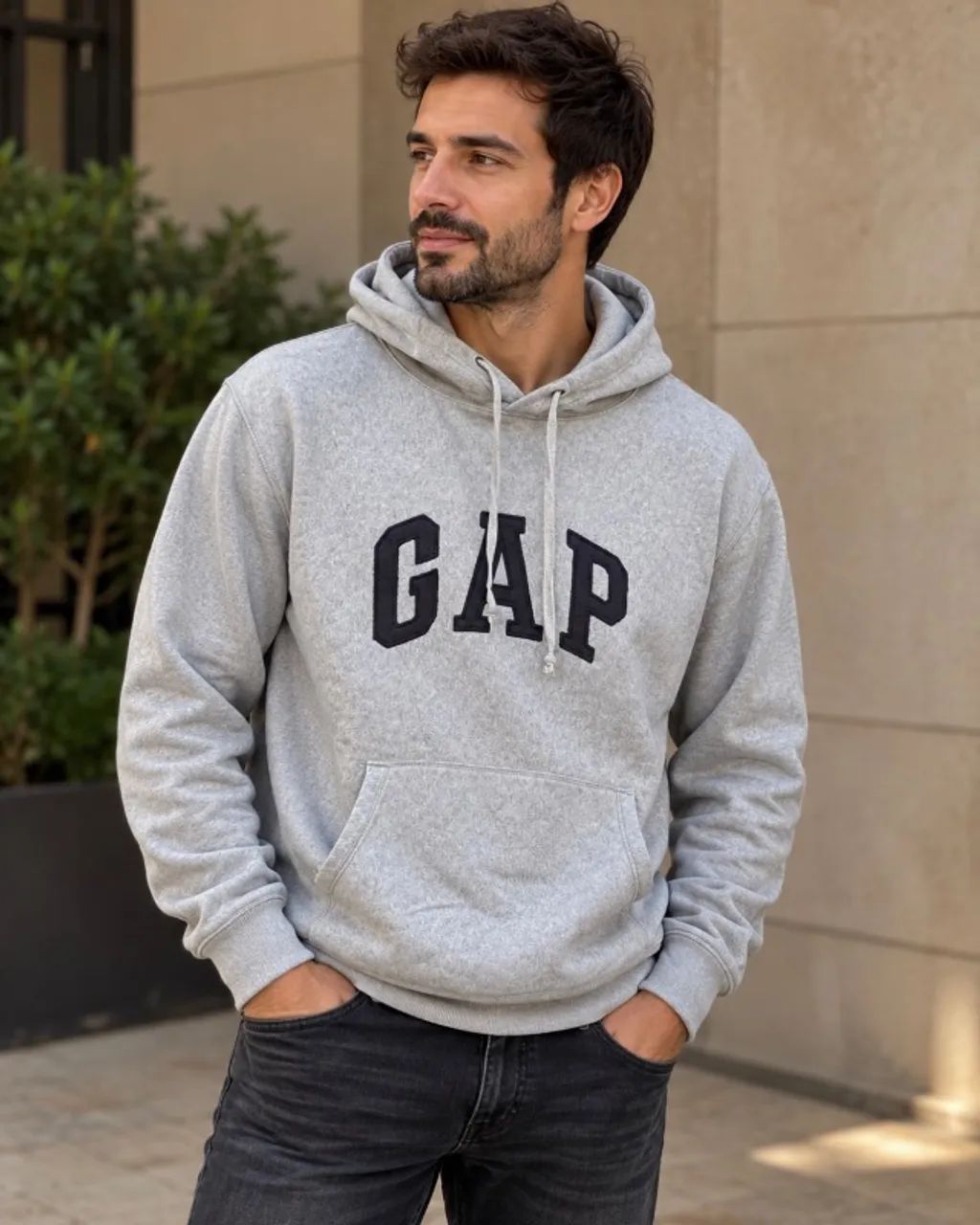 GAP Moletom Masculino com Capuz Cinza 