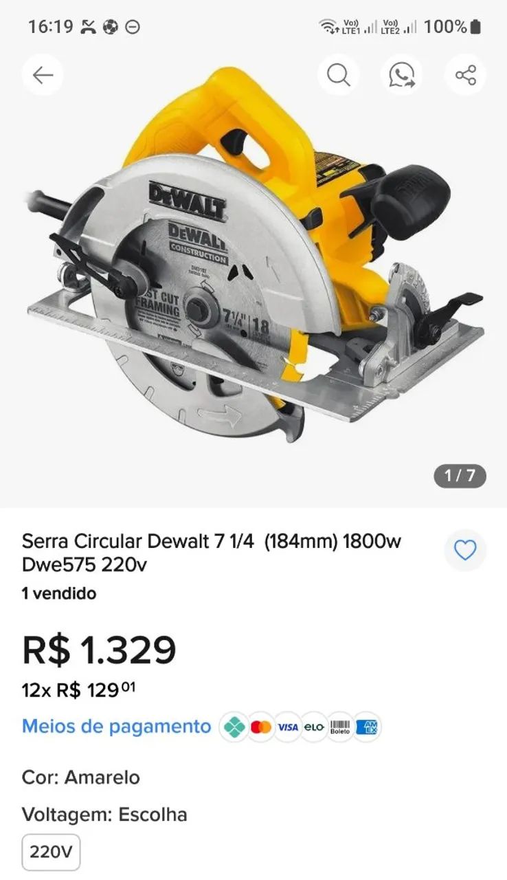 Serra circular devalt 