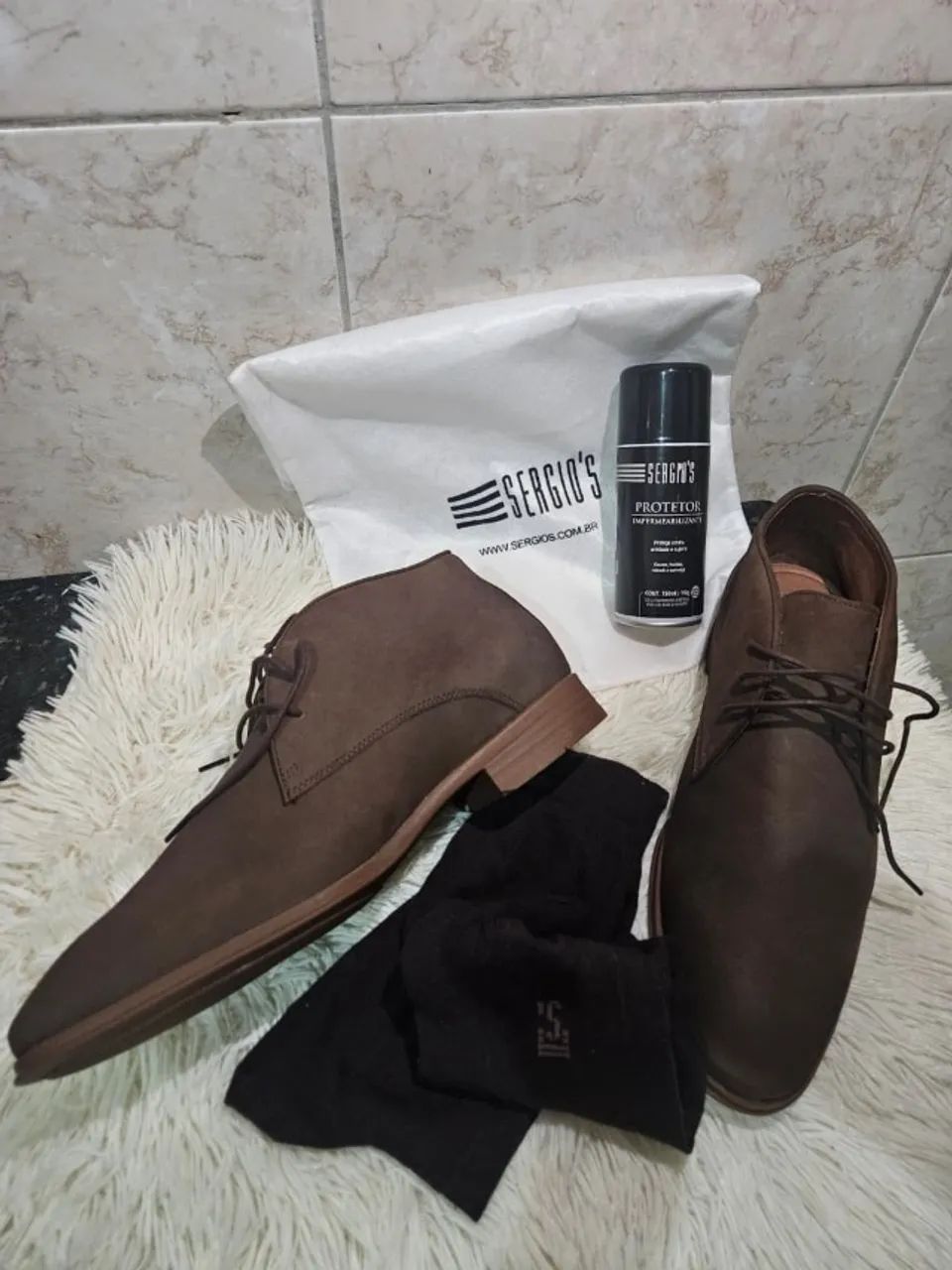 Bota estilo chukka de couro nobuck, cor marrom café NUNCA USADA - Foto 2