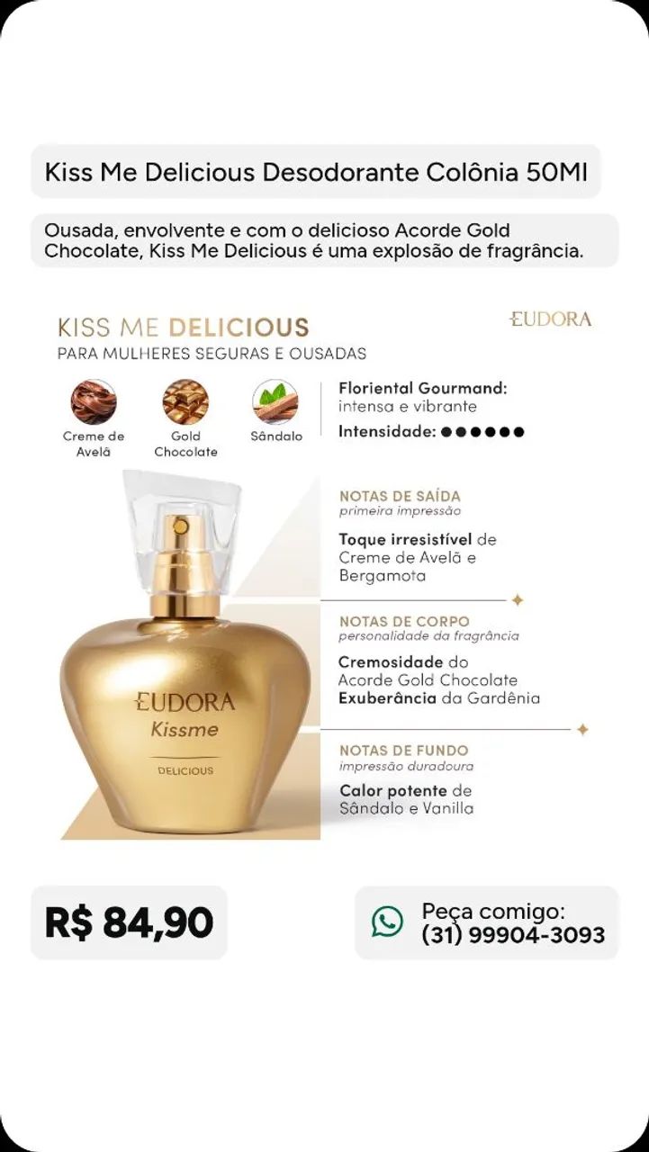 perfume colonia feminino Kiss me Eudora  - Foto 2