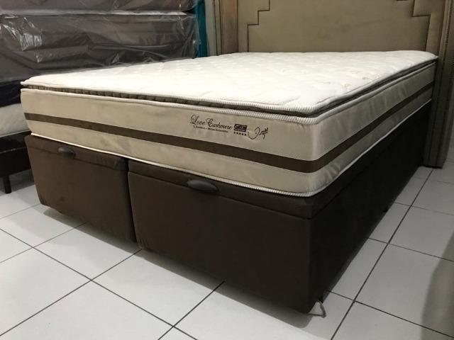Cama Box Baú Queen c/ Colchão Gazin Love Cashemere em Molas Ensacadas - Foto 3
