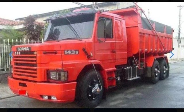 SCANIA 142 EW MOTOR TRAÇADO CAÇAMBA BASCULANTE.