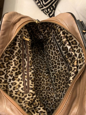 Bolsa marrom com animal print  - Foto 2