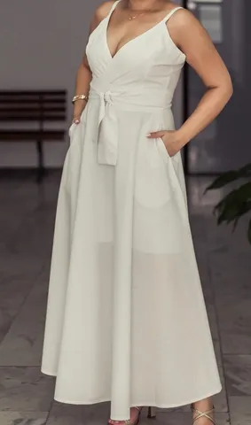 Shein Para Gordinhas: Ideias Lindas de Moda Plus Size Na Shein  Vestidos,  Vestido branco simples, Vestido casamento civil simples