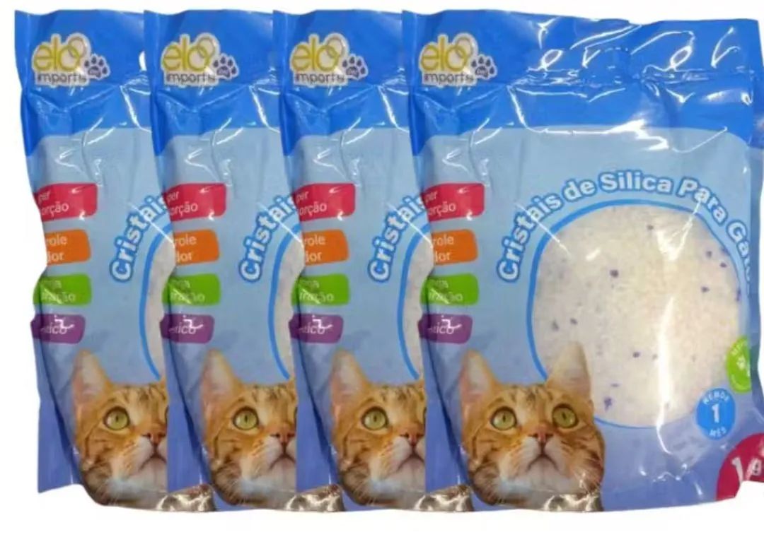 Areia Sanitária Para Gatos Anti Odor Cristais de Sílica Grossa Elo Imports Pet 1,2kg - Foto 2