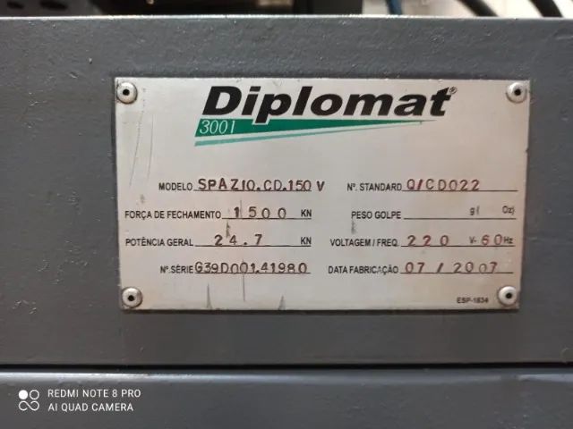 Maquina Injetora Diplomat Spazio Cd150w Platinum - Foto 6