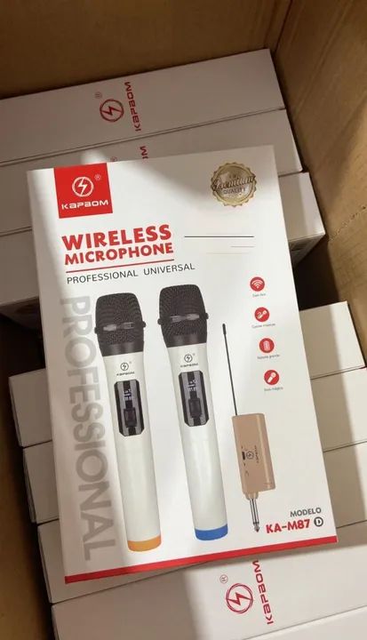 Kit 2 microfones sem fio profissional 