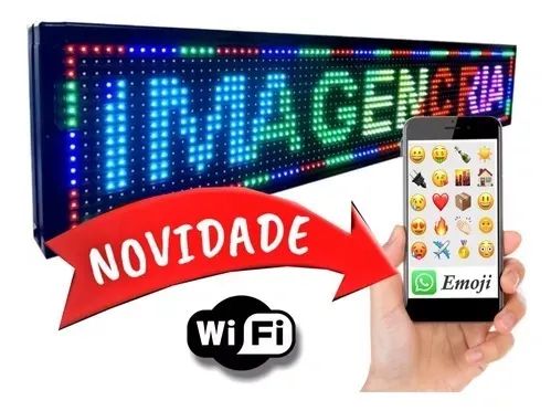 Painel led wi fi 100X20 Rgb 