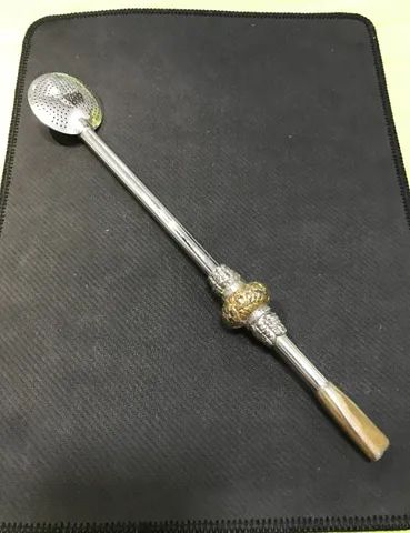 27 cm antique Chimarrão piece plated in silver and gold64295456396546121