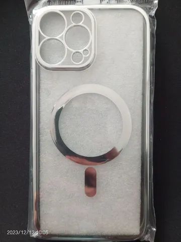 Capa Prata Transparente Compatível Com iPhone 13/14 Pro/Pro Max - Foto 5