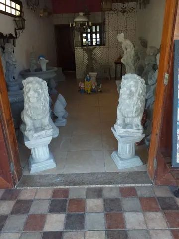 Par de Leão em cimento com colunas para decoração  - Foto 2