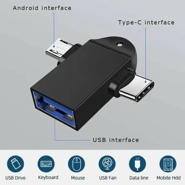 Adaptador Otg Usb 2x1, Micro Usb, Usb C Masterdrive Original - Foto 3