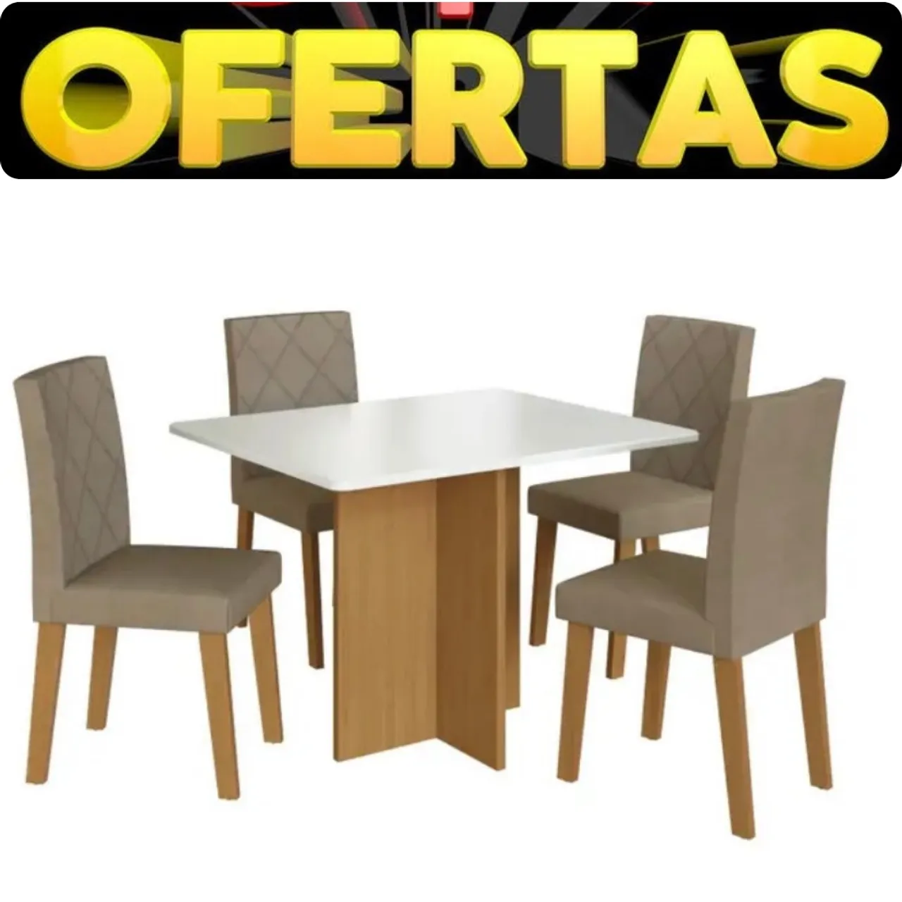 Linda mesa de fábrica com 4 cadeiras em oferta 