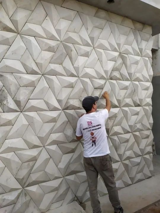 Placas de Cimento 3D para muros,piscinas,fachadas.(Cimento puro sem adição de gesso) - Foto 5