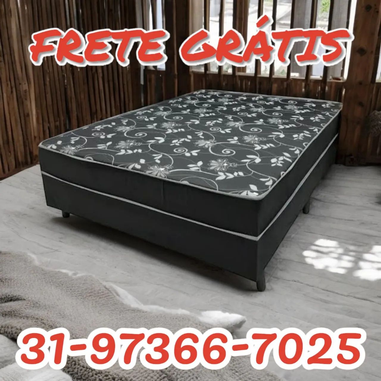CAMA CASAL / NOVAS / COLCHÃO FIXO 6CM DE ESPUMA D33 