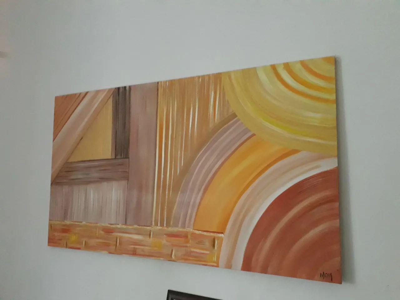 Quadro abstrato em cores quentes - Foto 2