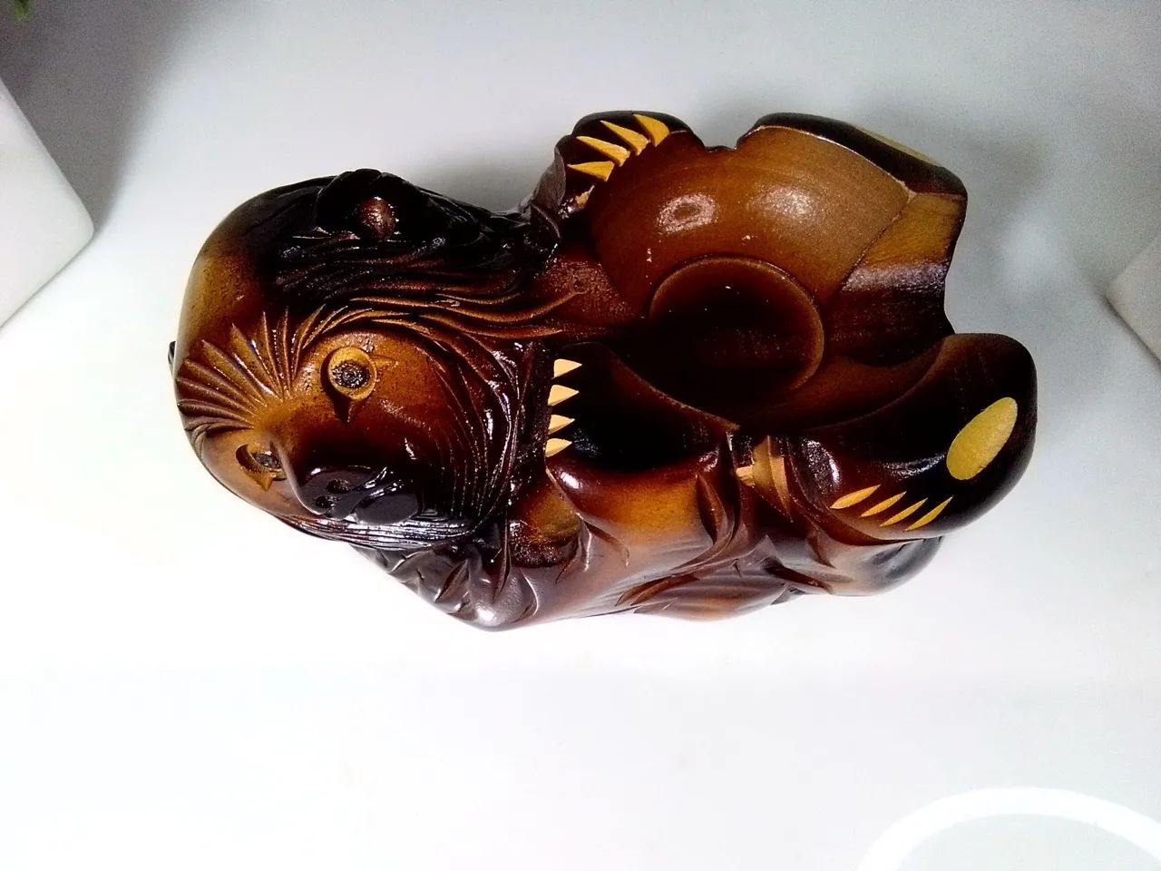 Antiga Escultura em Madeira - Kibori Kuma - Foto 5