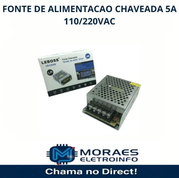 Fonte chaveada 12v 5 amper 60w 