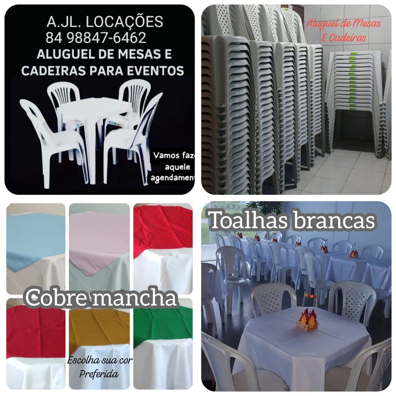 Mesas e cadeiras 