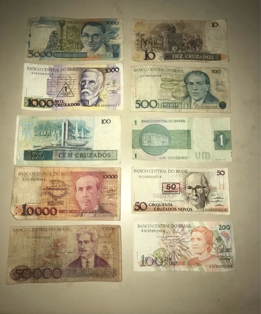 Notas Antigas Cruzados E Cruzeiro