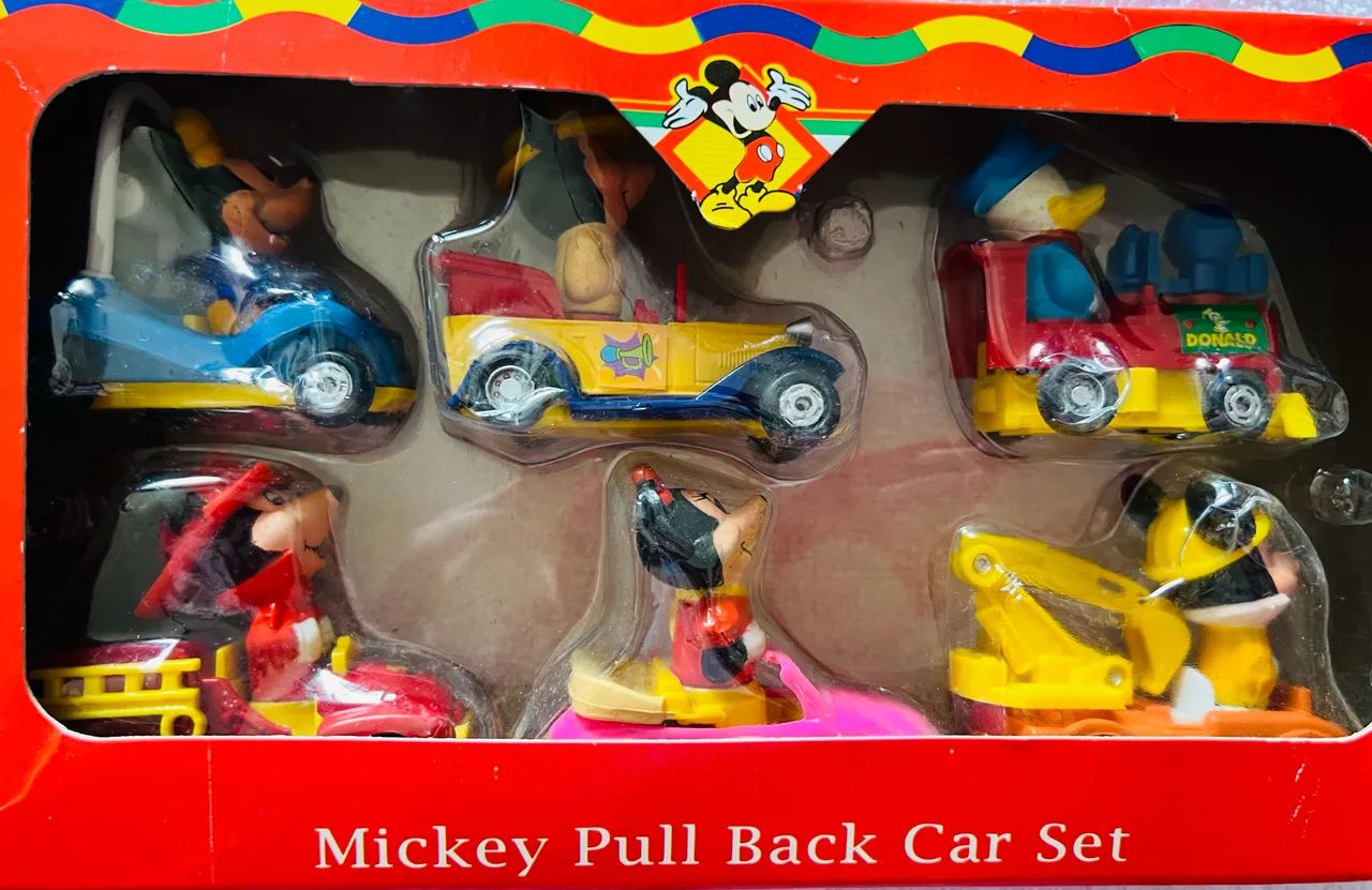 6 carros antigos Mickey Pull Back Car Set - Foto 2