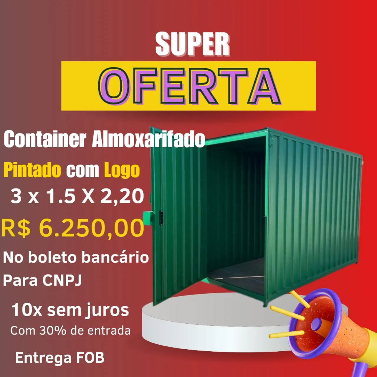 Container 3M Desmontáveis GALVANIZADO SUPER OFERTA