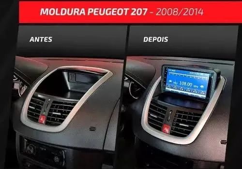 Moldura Para Multimidia 9 Peugeot 207 2006-2012 - Foto 3