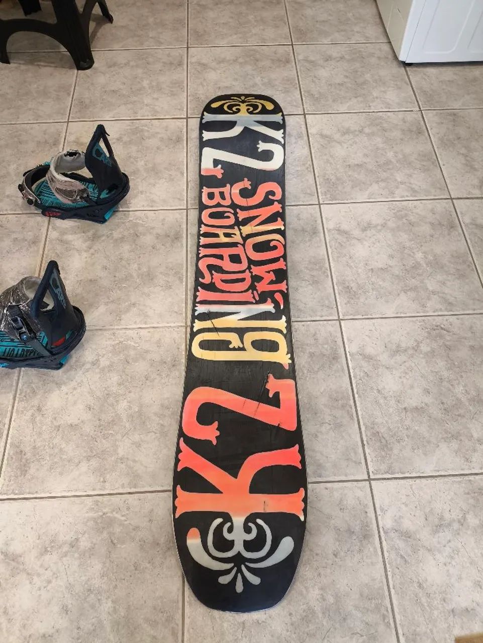 Prancha de snowboard ks2 162 + bindings ski neve  - Foto 6
