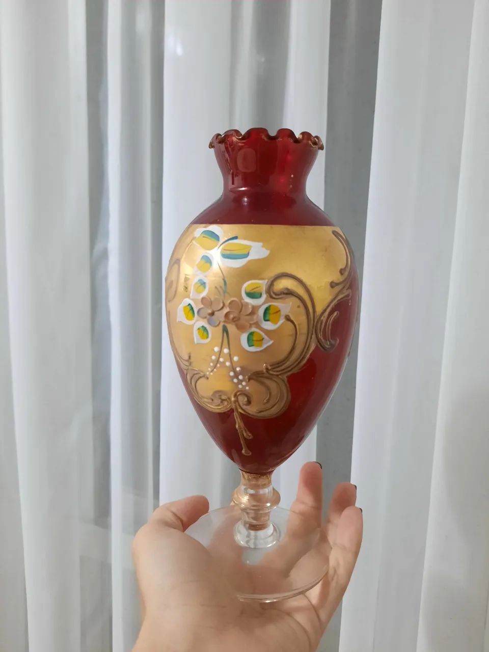 Floreira antiga veneziana art nouveau cristal  - Foto 2