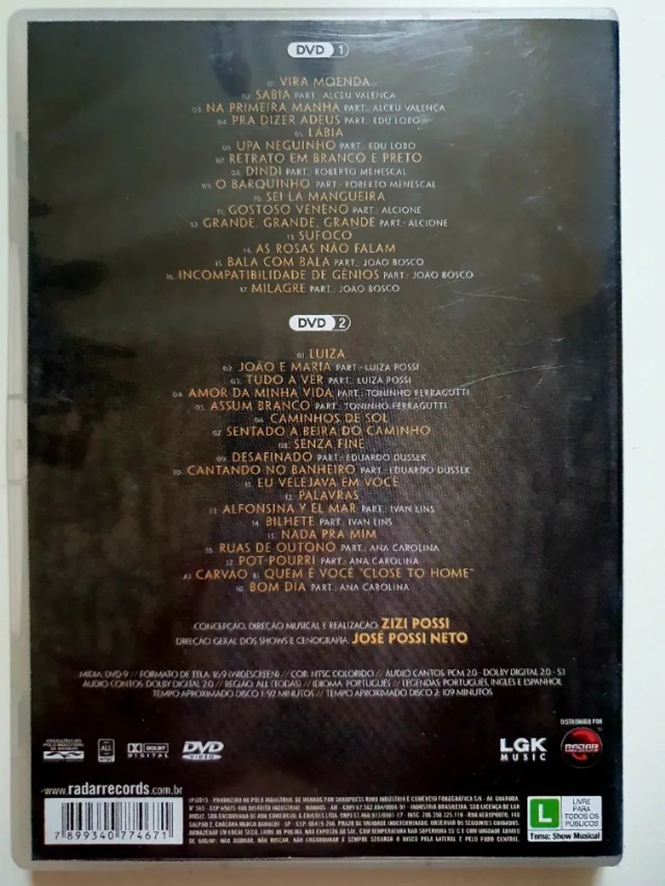 DVD duplo Zizi Possi Cantos e Contos volumes 1 e 2 (duplo) - CDs