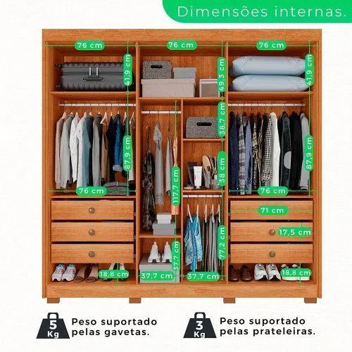 Guarda-Roupa Granada 6 portas e 6 gavetas - Foto 3