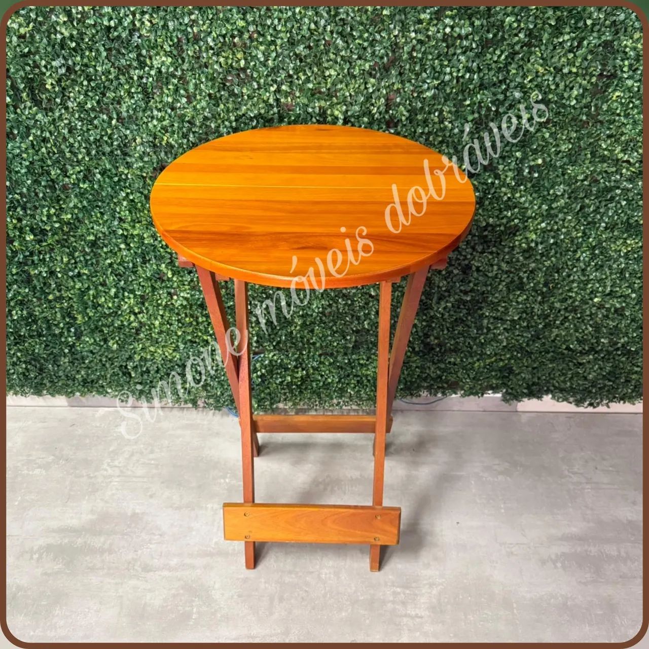 Mesa Bistrô alta dobrável madeira maciça 