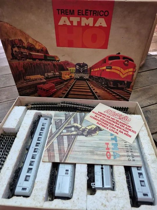 Trem Elétrico Atma HO - Anos 70 - Completo na caixa - Raro - Foto 2
